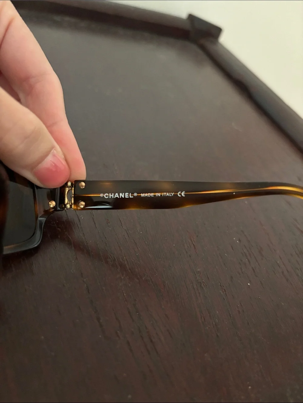 CHANEL Vintage Y2K Tortoise Square Sunglasses with Gold CC Accents - Brown Lense